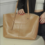 A vibrant showcase of Cuirae genuine leather tote bag